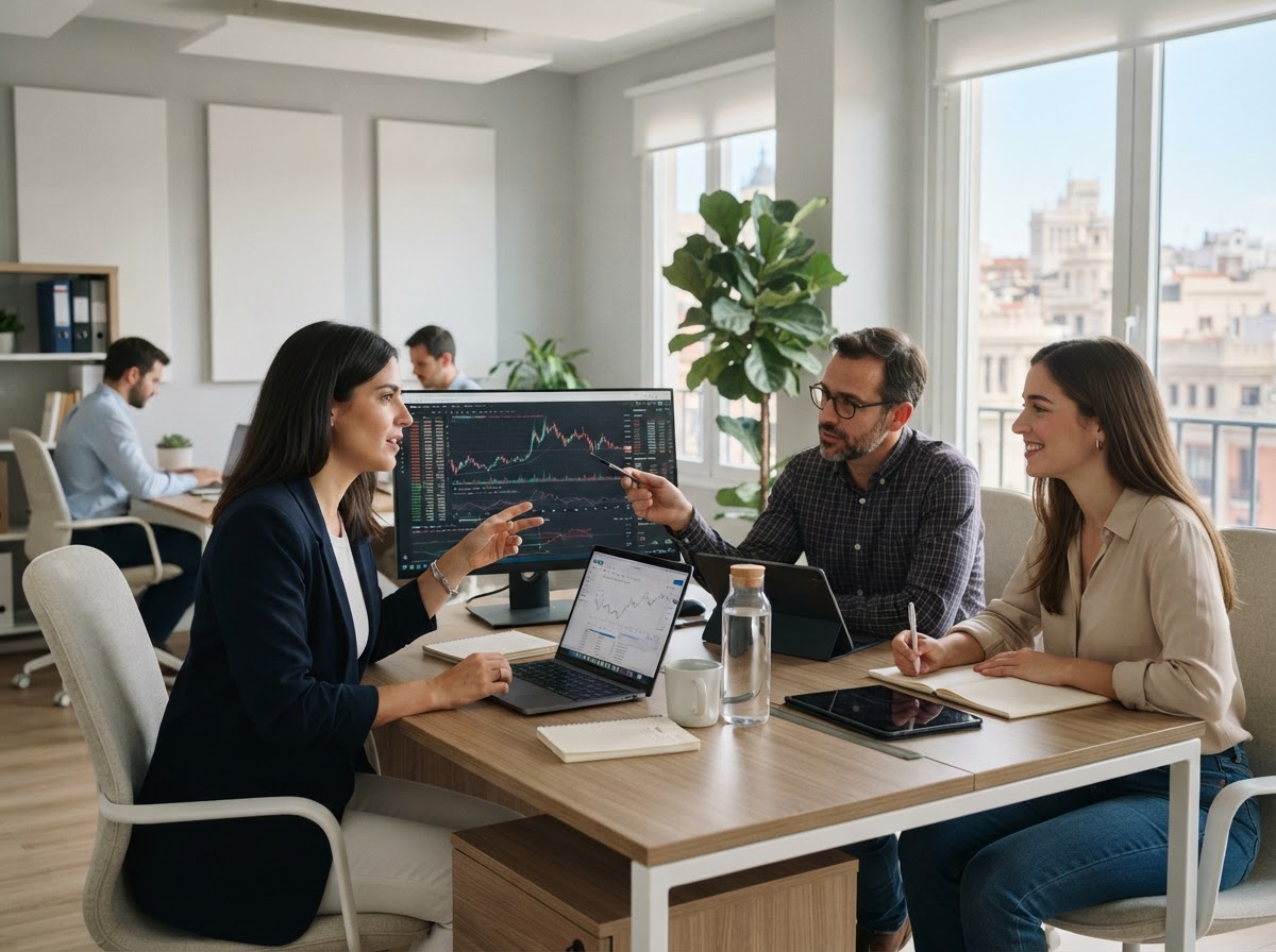 Nube Capitorio — equipo de análisis de datos revisando modelos de optimización de carteras